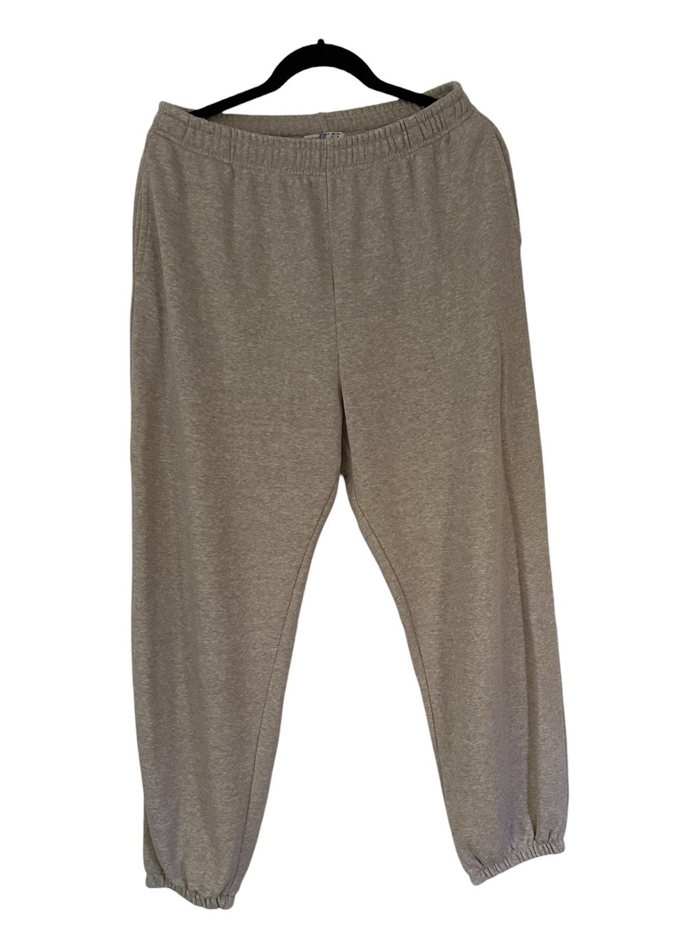 Slouchy Relaxed Track Joggers in Oatmeal Beige